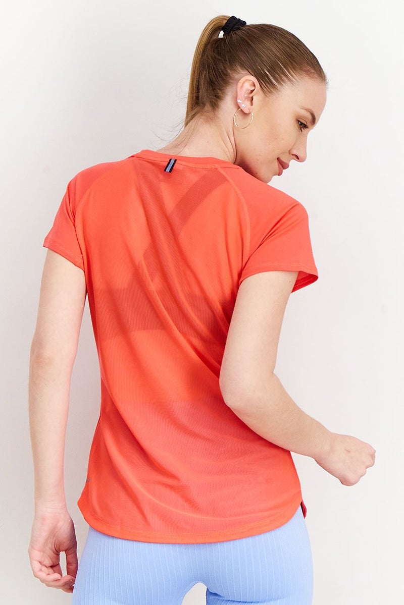 PUMA تي شيرت رياضي للنساء بقصة عادية، أحمر - Image 4